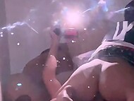 Sultry Spanish chick dances in a sexy way before getting down to blow her man 5