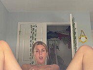 Ambie Bambii secretly pleases herself with masturbation while her parents are home 9