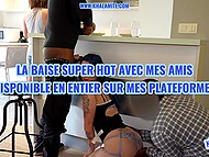 Totally perverted French wife cheats on her husband with other guys in the same room  11