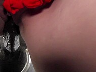 Cock-hungry hot wife blows BBC and gets fucked, and creampied through the gloryhole 11