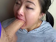 Cute Asian whore with rosy cheeks impresses the man with epic acefucking session at home 5