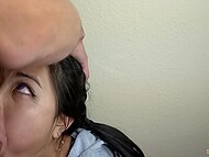 Cute Asian whore with rosy cheeks impresses the man with epic acefucking session at home 7