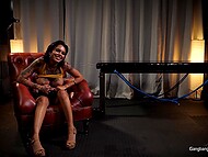 Inked female rebel with big boobs Genevieve Sinn gets creampied after hardcore gangbang 8