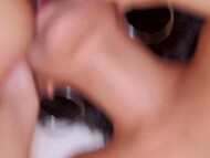 The slut's cheating led to an excessive flow of cum into her partner's mouth 10