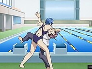 Teen Hentai chick with big hooters lures her classmate on sex in the school water pool  10