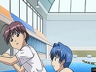 Teen Hentai chick with big hooters lures her classmate on sex in the school water pool  11