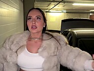 Totally lecherous brunette has nothing against blowing a guy on the first date in public places 9