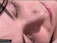 Harley Hex, infamous for his excessive body hair, hits the shore to masturbate 6