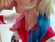 Amateur Harley Quinn has impressive curves and outstanding deepthroat skills 6