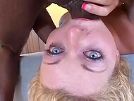 Filthy cougar savors a mouthful of savory semen, sated by multiple cocks in gangbang 5