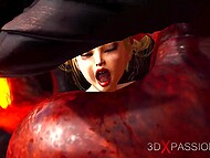 Demon savagely penetrates a fiery temptress in the netherworld 10