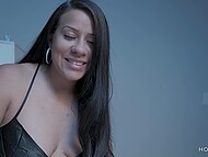 Sexy Latina momma gets into her stepson's bedroom and uses her mouth and pussy to please him 4