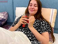 Big-assed Russian MILF forgets about her tea as stepson penetrates her shaved twat 6