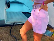 Laura Quest seeks thrills and wilderness in nature when copulating in the tent 5