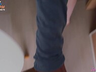 Innocent-looking babe Jenny Kitty takes a wiener into her mouth and smooth cunny 6