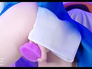 Lewd amateur hussy Gawr Gura spreads legs to get her pink snatch pounded hard 4