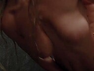 Muscled man gets a boner as soon as he joins his gorgeous girlfriend taking a shower 10