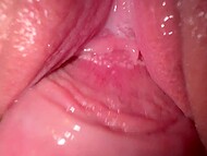 Horny chick soaks with pleasure and earns loads of cum on her horny teen pussy 8