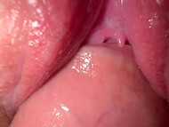Horny chick soaks with pleasure and earns loads of cum on her horny teen pussy 9