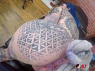 Ink-covered slut craves the guy's dick and one more tattoo on her asshole 10