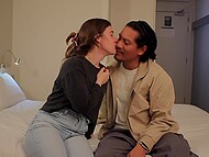 Kinky female can't find a man with a big cock so she takes her man's short one 6