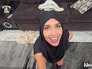 Briana Moon gets her hijab dirty with jizz after sex wit her new neighbor 5