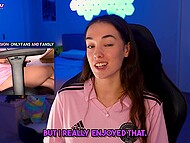 Amateur gal Cheekymz watches porn and teases her pussy on cam 11