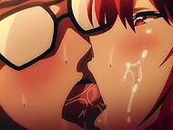 Hot Hentai chick with large breasts enjoys traditional sex in missionary 9