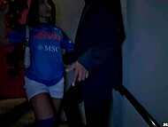 Sara Diamante, loyal Napoli fan, makes a regretful decision to cheat on her BF and agrees on anal 9