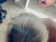 Ambie Bambii delivers a sloppy oral rendition on a secret college hookup in POV 8