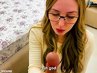 Dude takes his dad's Viagra and asks his caring stepmom Alina Rai to empty his heavy balls 7