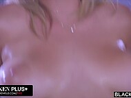 Gabbie Carter takes on two muscular black studs and gets double-penetrated hard 5