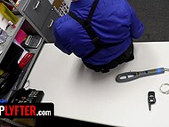 Lulu Chu, nabbed by security during a daring heist, has to obey the perverted guard 6