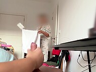 Pervy mother-in-law Anastasia Ocean watched the guy jerking off to porn till he reached orgasm 6