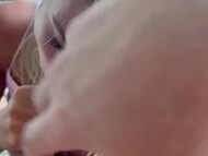Filthy college slut Ambie Bambii sucks like a queen and gets facialized after having a party 8