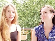 Amateur German lesbians pose for the camera when licking and fingering each other 7