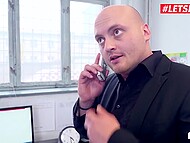 Remarkable blonde secretary Lilli Vanilli receives a rare treat in the office 5