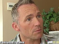 Ebony teen Harley Dean climbs her pussy on stepdad's XXX tool 4