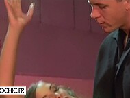 Stunning anal whore Oksana willingly takes three dicks in group fucking 4