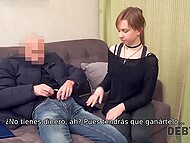 Unemployed Alice has no money to pay thee debt so she fucks an agent 5