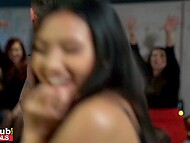 Miss May Star copulates with a stripper and tastes his cum in public bathroom 4