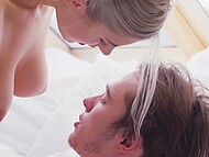 Eva Elfie's lover satisfies her insatiable pussy in their chamber 11