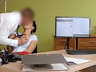 Czech babe in desperate need of funds, found herself posing in her sexy lingerie and getting fucked by a loan agent 7