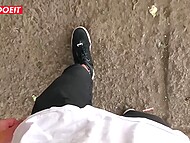 Voluptuous Latina with inked body meets a pickuper at the market and agrees on fucking 4