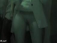Slutty chicks were caught flashing nude by the security at the bustling bash 4