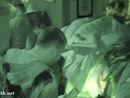 Slutty chicks were caught flashing nude by the security at the bustling bash 9