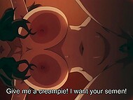 Desirable Hentai damsel with huge  mammary and provocative nipples pleased her boyfriend's amorous buddy 11
