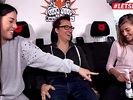 Eveline Dellai indulges in a steamy rendezvous with her Czech stepsister Silvia Dellai and a guy in a BumsBus 4