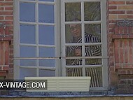Obedient spouse Alyson Ray involved into anal trio with her hubby and an and unknown guy in the yard 5