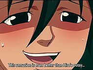 Awesome Hentai tarts take turns on a stiff cock in a wild threesome  6